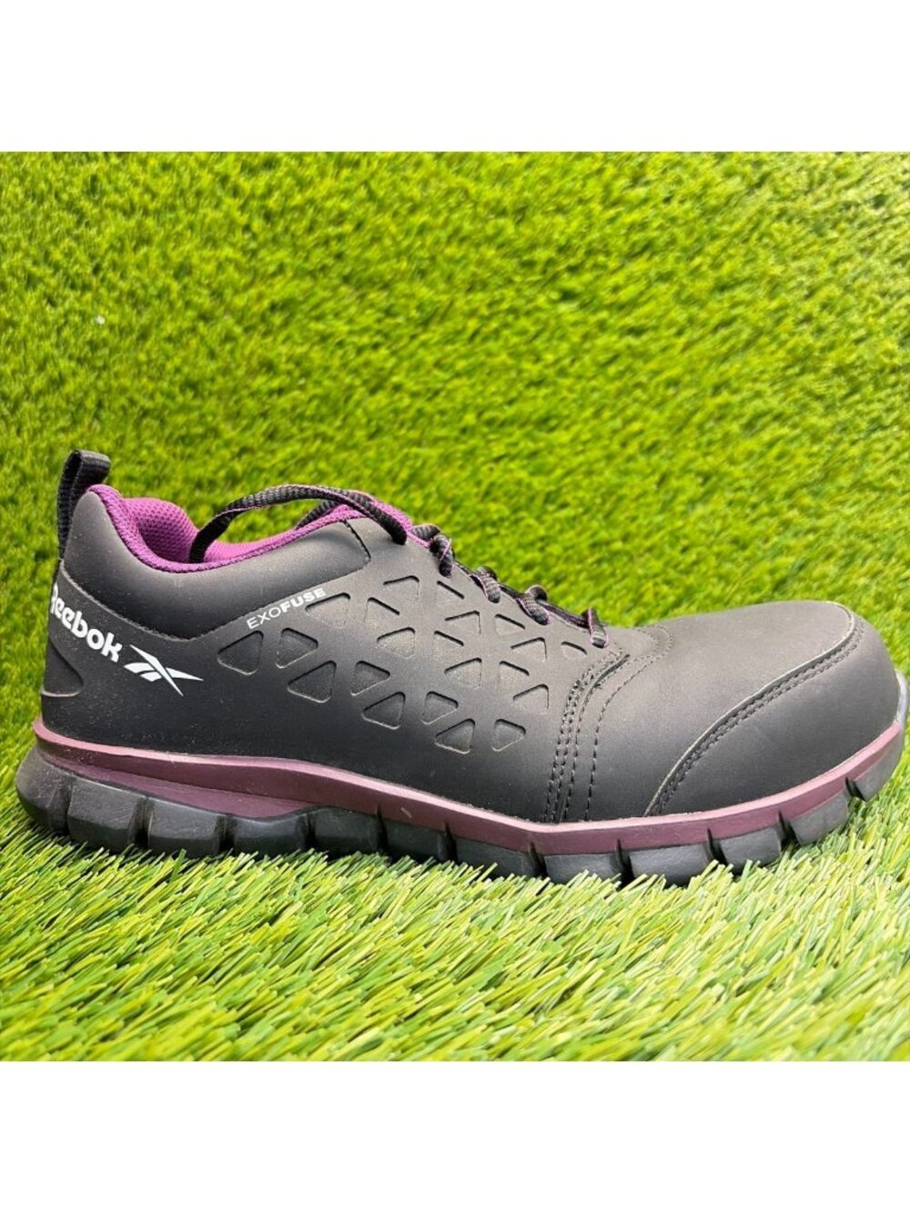 Reebok Sublite Cushion Womens Size 8.5 Black Composite Toe Safety Work Shoes